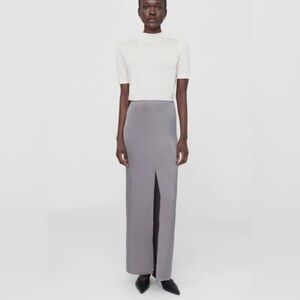 NWT ANINE BING Alanna Silk Skirt in Ash Violet